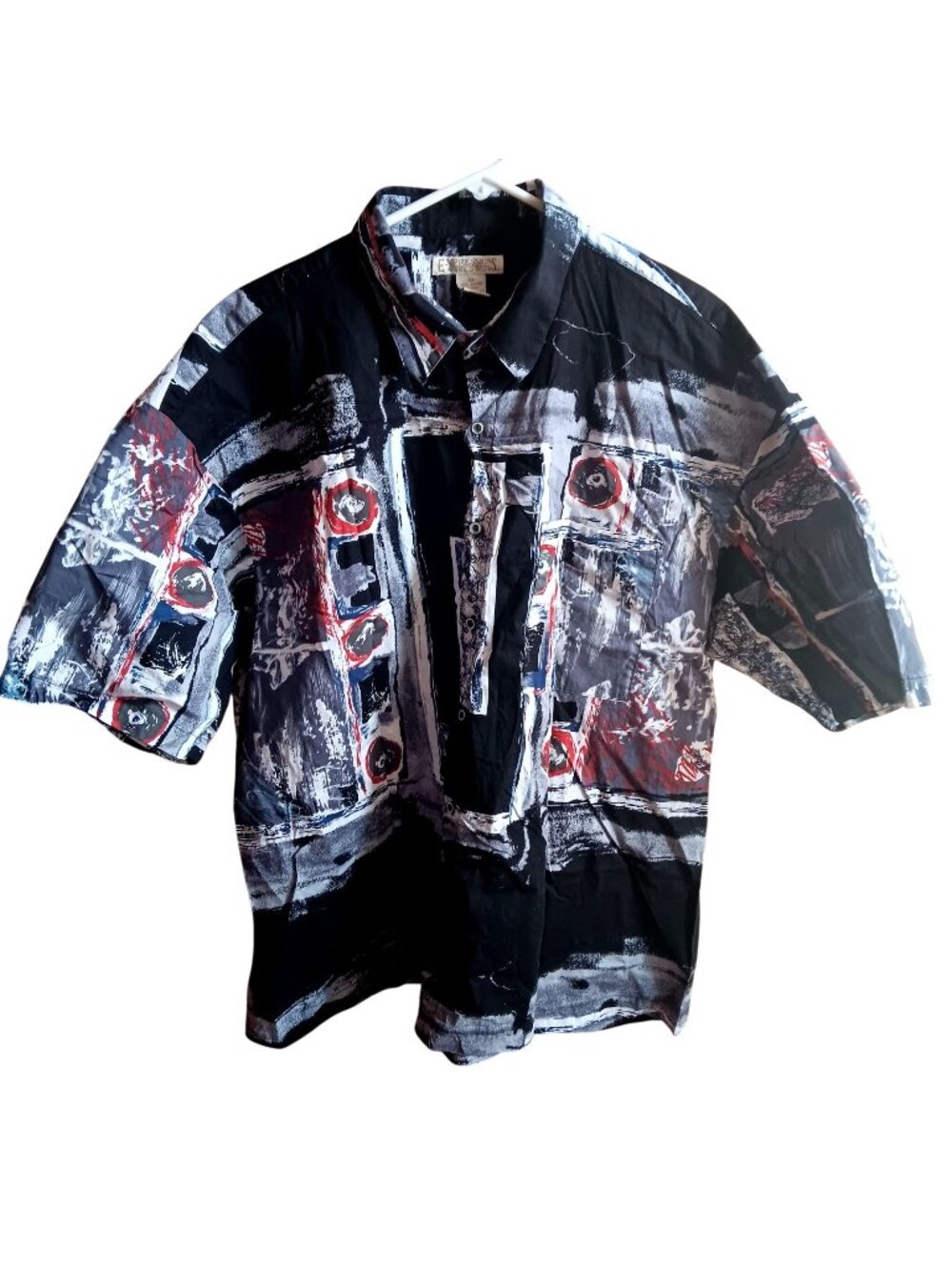 2XL Hawaiian Summer Shirt Expressions Worldwide Mens Abstract Art Print Honduras